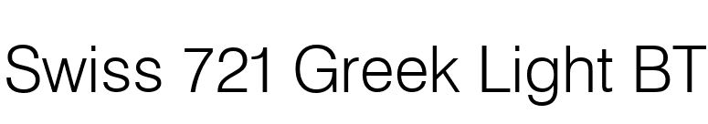 Swiss 721 Greek Light BT font preview