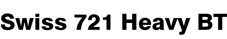 Swiss 721 Heavy BT font preview