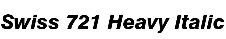Swiss 721 Heavy Italic font preview