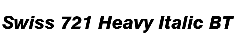 Swiss 721 Heavy Italic BT font preview