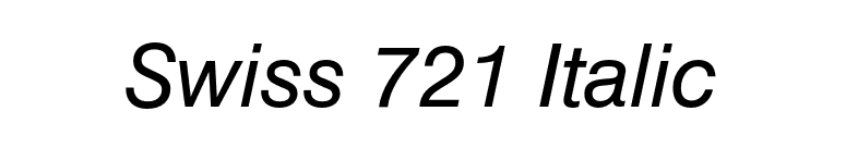 Swiss 721 Italic font preview