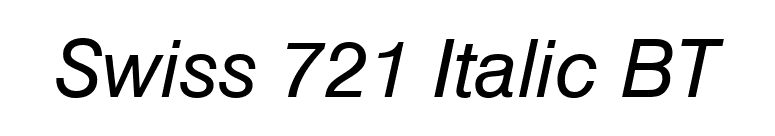 Swiss 721 Italic BT font preview