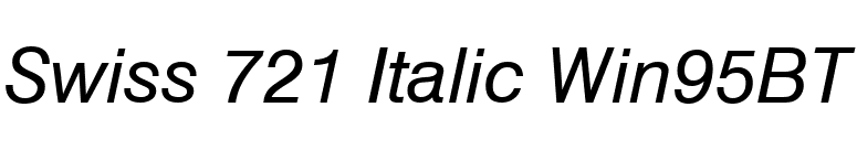 Swiss 721 Italic Win95BT font preview