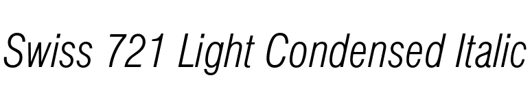 Swiss 721 Light Condensed Italic font preview