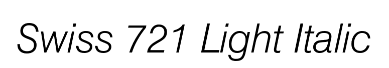 Swiss 721 Light Italic font preview