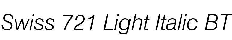 Swiss 721 Light Italic BT font preview