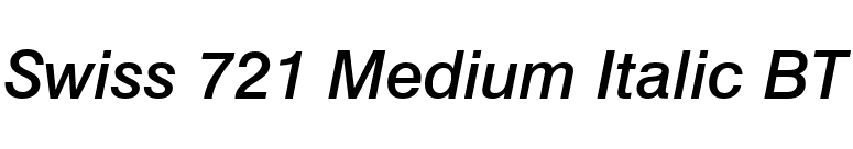 Swiss 721 Medium Italic BT font preview