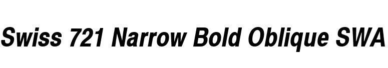 Swiss 721 Narrow Bold Oblique SWA font preview