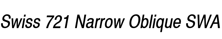 Swiss 721 Narrow Oblique SWA font preview