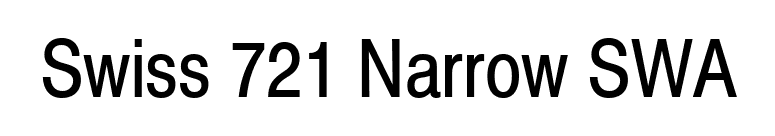 Swiss 721 Narrow SWA font preview