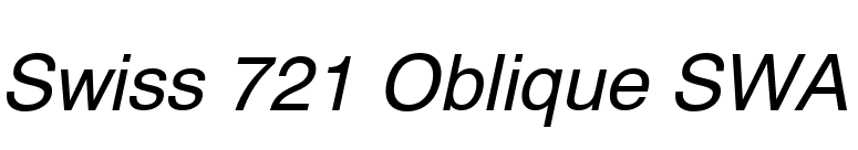 Swiss 721 Oblique SWA font preview