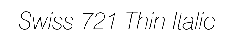 Swiss 721 Thin Italic font preview