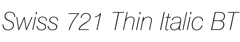 Swiss 721 Thin Italic BT font preview