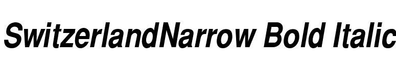 SwitzerlandNarrow Bold Italic font preview
