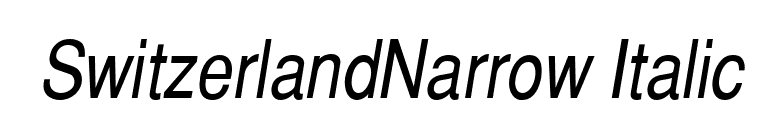 SwitzerlandNarrow Italic font preview