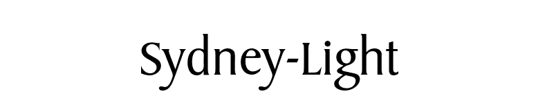 Sydney-Light font preview