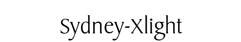 Sydney-Xlight font preview