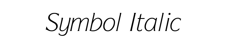 Symbol Italic font preview
