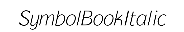 SymbolBookItalic font preview