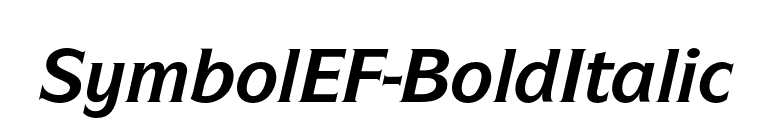 SymbolEF-BoldItalic font preview