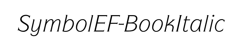 SymbolEF-BookItalic font preview