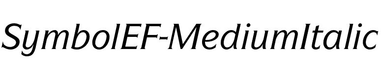 SymbolEF-MediumItalic font preview
