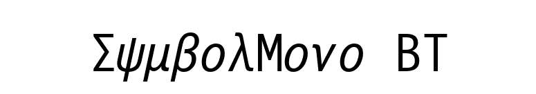 SymbolMono BT font preview
