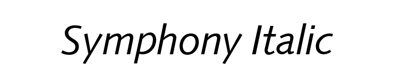 Symphony Italic font preview