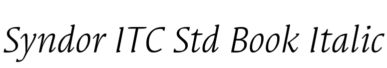 Syndor ITC Std Book Italic font preview