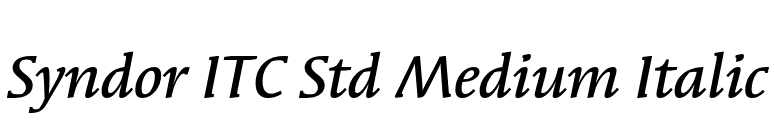 Syndor ITC Std Medium Italic font preview