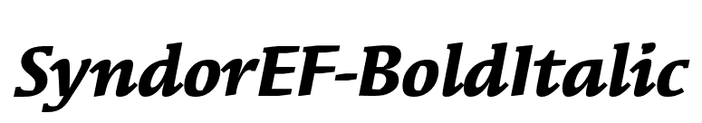 SyndorEF-BoldItalic font preview