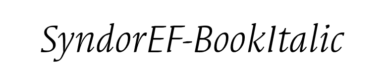 SyndorEF-BookItalic font preview