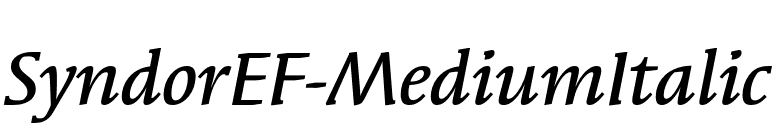 SyndorEF-MediumItalic font preview