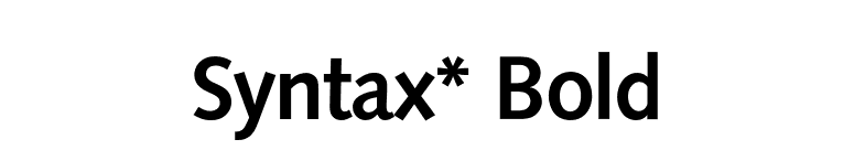Syntax* Bold font preview