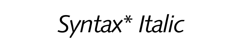 Syntax* Italic font preview