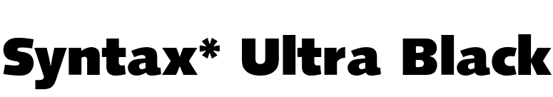 Syntax* Ultra Black font preview