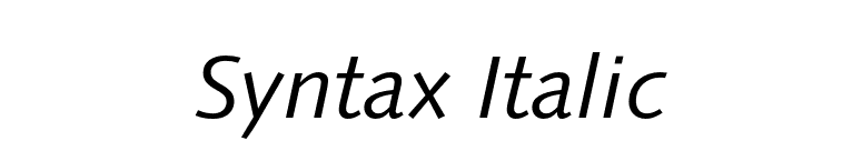 Syntax Italic font preview