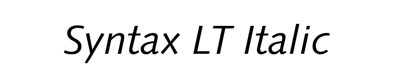 Syntax LT Italic font preview