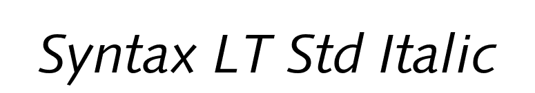 Syntax LT Std Italic font preview