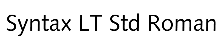 Syntax LT Std Roman font preview