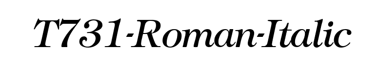 T731-Roman-Italic font preview