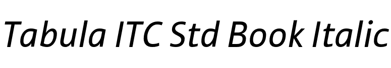 Tabula ITC Std Book Italic font preview