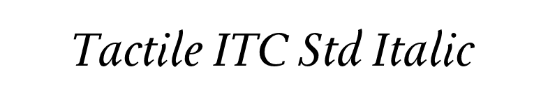 Tactile ITC Std Italic font preview