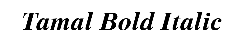 Tamal Bold Italic font preview