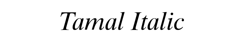 Tamal Italic font preview
