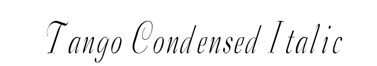 Tango Condensed Italic font preview