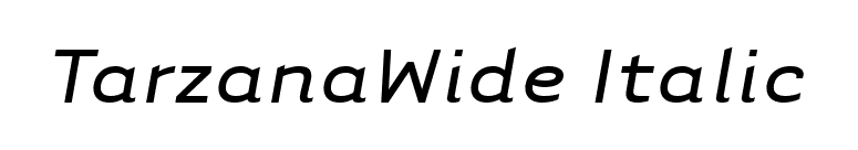 TarzanaWide Italic font preview