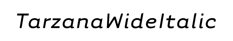 TarzanaWideItalic font preview