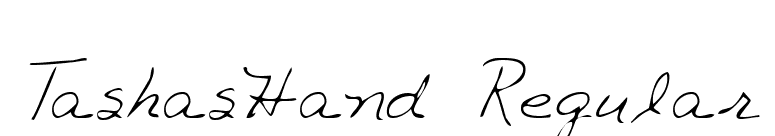 TashasHand Regular font preview