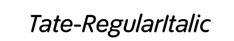 Tate-RegularItalic font preview